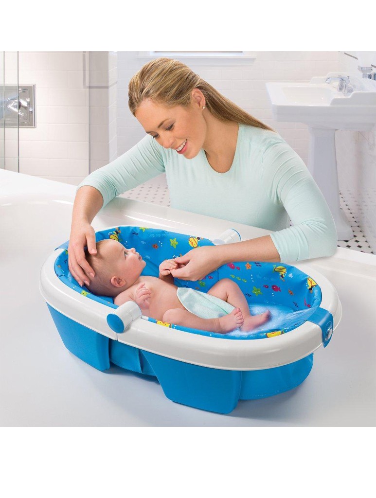 Bañera para bebé recién nacido, suave y plegable, para bebé, 0 a 6 meses,  por Puj Tub, Agua (Aqua)