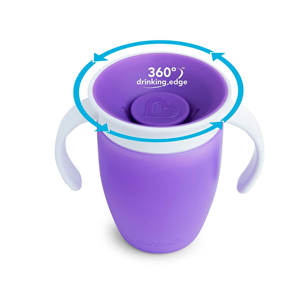 Munchkin - Vaso de Entrenamiento Miracle 360 7oz - Morado- Productos para bebes | Mamita y Yo
