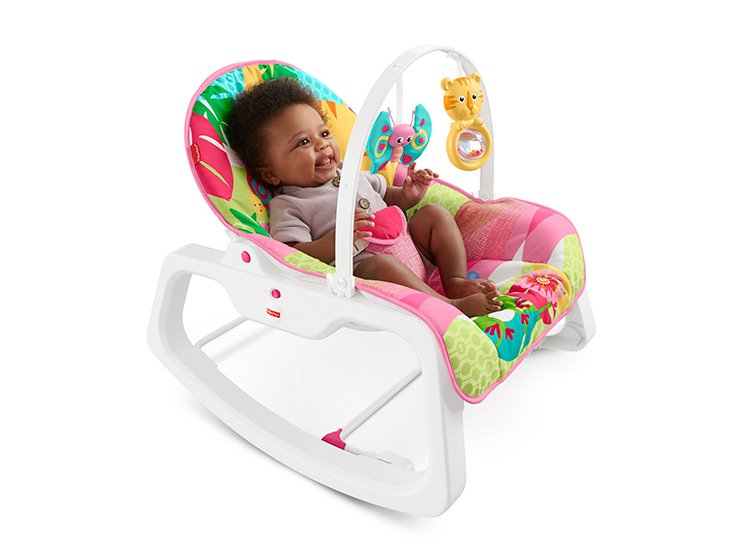 Fisher Price - Silla Mecedora Crece Conmigo Selva Rosa Niña - Imagen 3