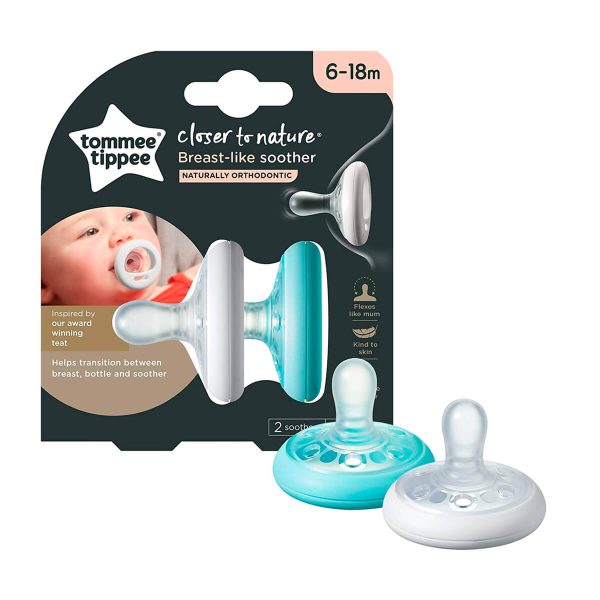 Tommee Tippee - Chupon Breast-Like 6m a 18m con forma de Pecho 2unidades - Imagen 6