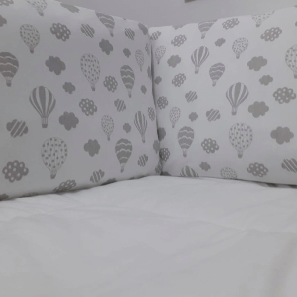 BlauHouse - Protector para Cuna de Bebé Globos Gris